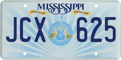 MS license plate JCX625