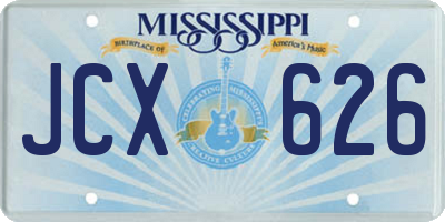 MS license plate JCX626