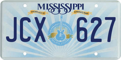 MS license plate JCX627