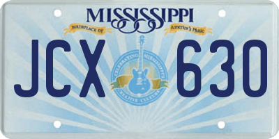 MS license plate JCX630