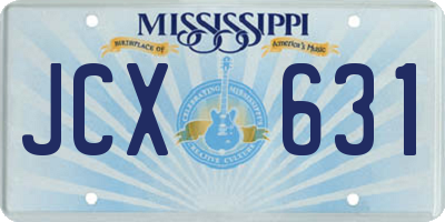 MS license plate JCX631