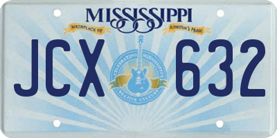 MS license plate JCX632