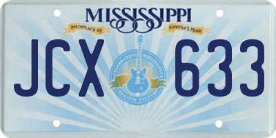 MS license plate JCX633