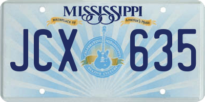 MS license plate JCX635