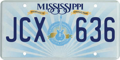 MS license plate JCX636