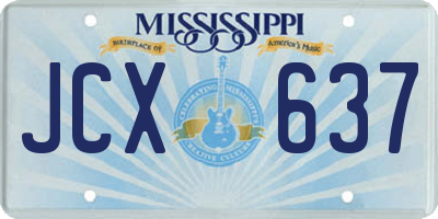 MS license plate JCX637
