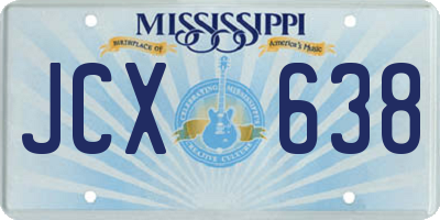 MS license plate JCX638