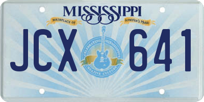 MS license plate JCX641