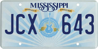 MS license plate JCX643