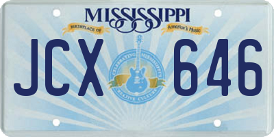 MS license plate JCX646
