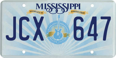 MS license plate JCX647