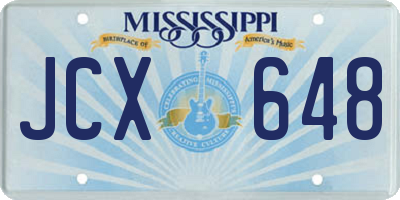 MS license plate JCX648