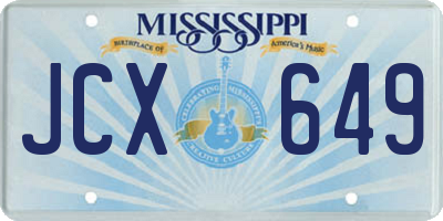 MS license plate JCX649