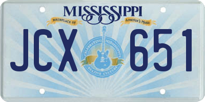 MS license plate JCX651