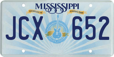 MS license plate JCX652