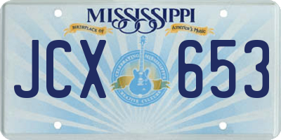 MS license plate JCX653