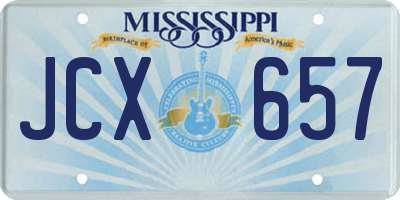 MS license plate JCX657