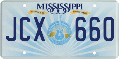 MS license plate JCX660