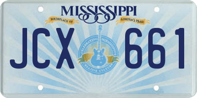 MS license plate JCX661