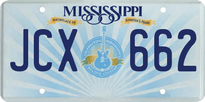 MS license plate JCX662