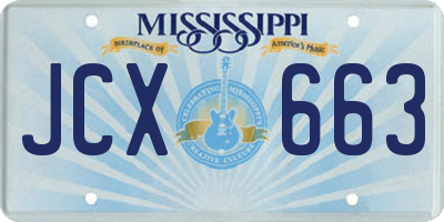MS license plate JCX663