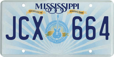 MS license plate JCX664