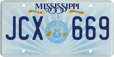MS license plate JCX669
