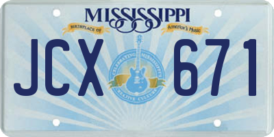 MS license plate JCX671