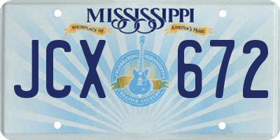 MS license plate JCX672