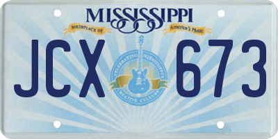 MS license plate JCX673