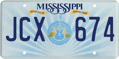 MS license plate JCX674