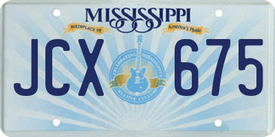 MS license plate JCX675