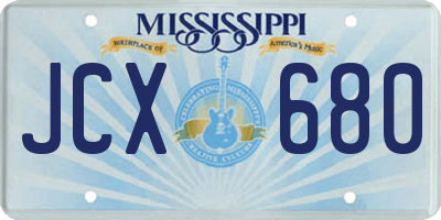MS license plate JCX680