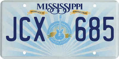 MS license plate JCX685