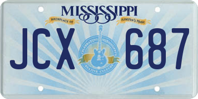 MS license plate JCX687