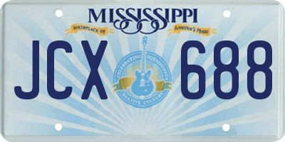 MS license plate JCX688