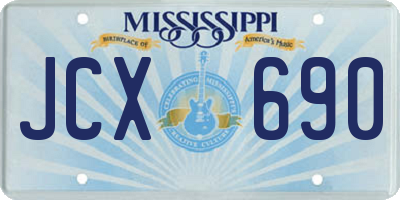 MS license plate JCX690