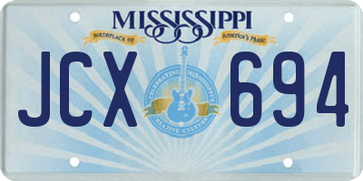 MS license plate JCX694