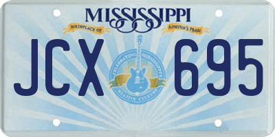 MS license plate JCX695