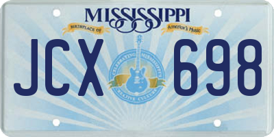 MS license plate JCX698