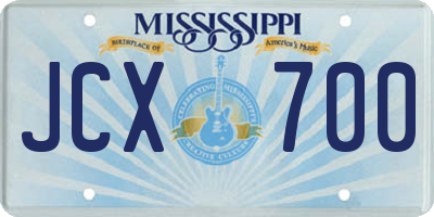 MS license plate JCX700