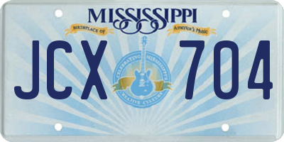 MS license plate JCX704