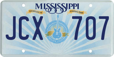 MS license plate JCX707