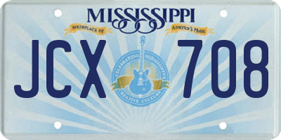 MS license plate JCX708
