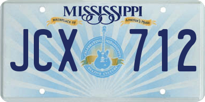 MS license plate JCX712