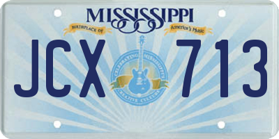MS license plate JCX713