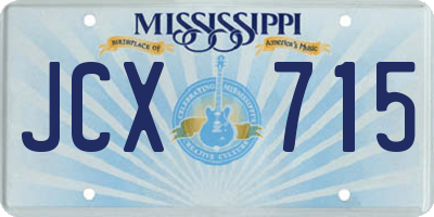MS license plate JCX715