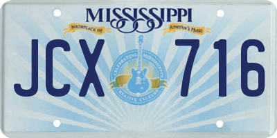 MS license plate JCX716