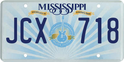 MS license plate JCX718