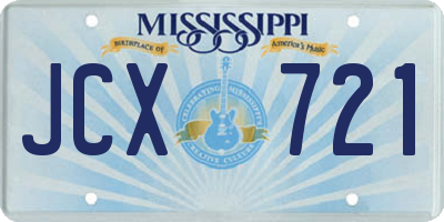 MS license plate JCX721